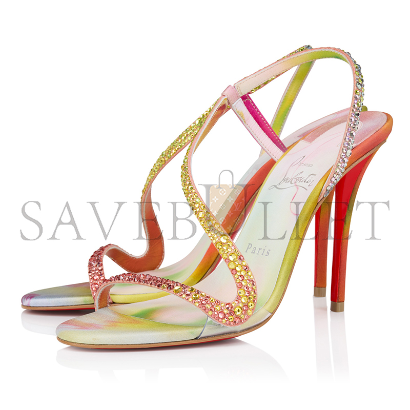CHRISTIAN LOUBOUTIN ROSA Z STRASS BOTANICA 100 MM SANDALS 32602253374